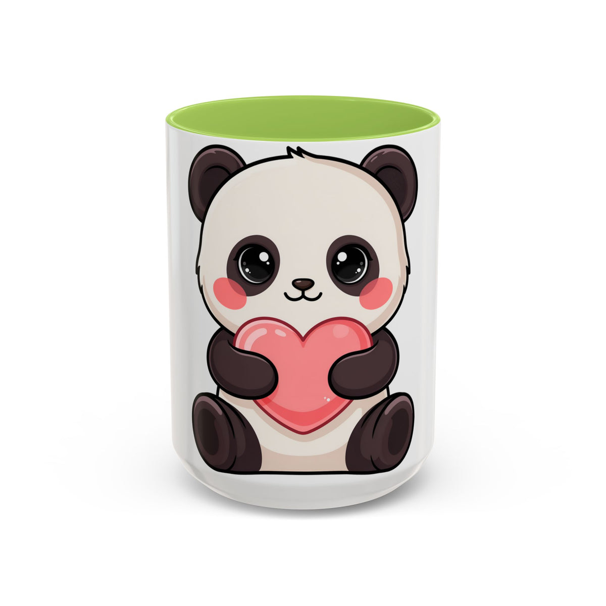 Kawaii Panda Heart Accent Coffee Mug