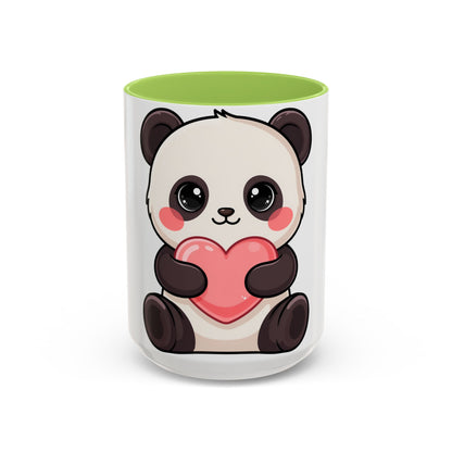 Kawaii Panda Heart Accent Coffee Mug