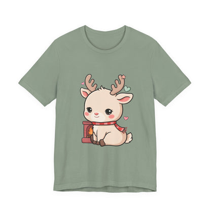 Kawaii Reindeer T-Shirt for Cozy Christmas Fans