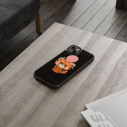 Kawaii Red Panda Clear Impact-Resistant Case with Balloon