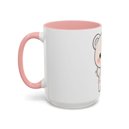 Kawaii Polar Bear Mug, Festive Holiday Gift