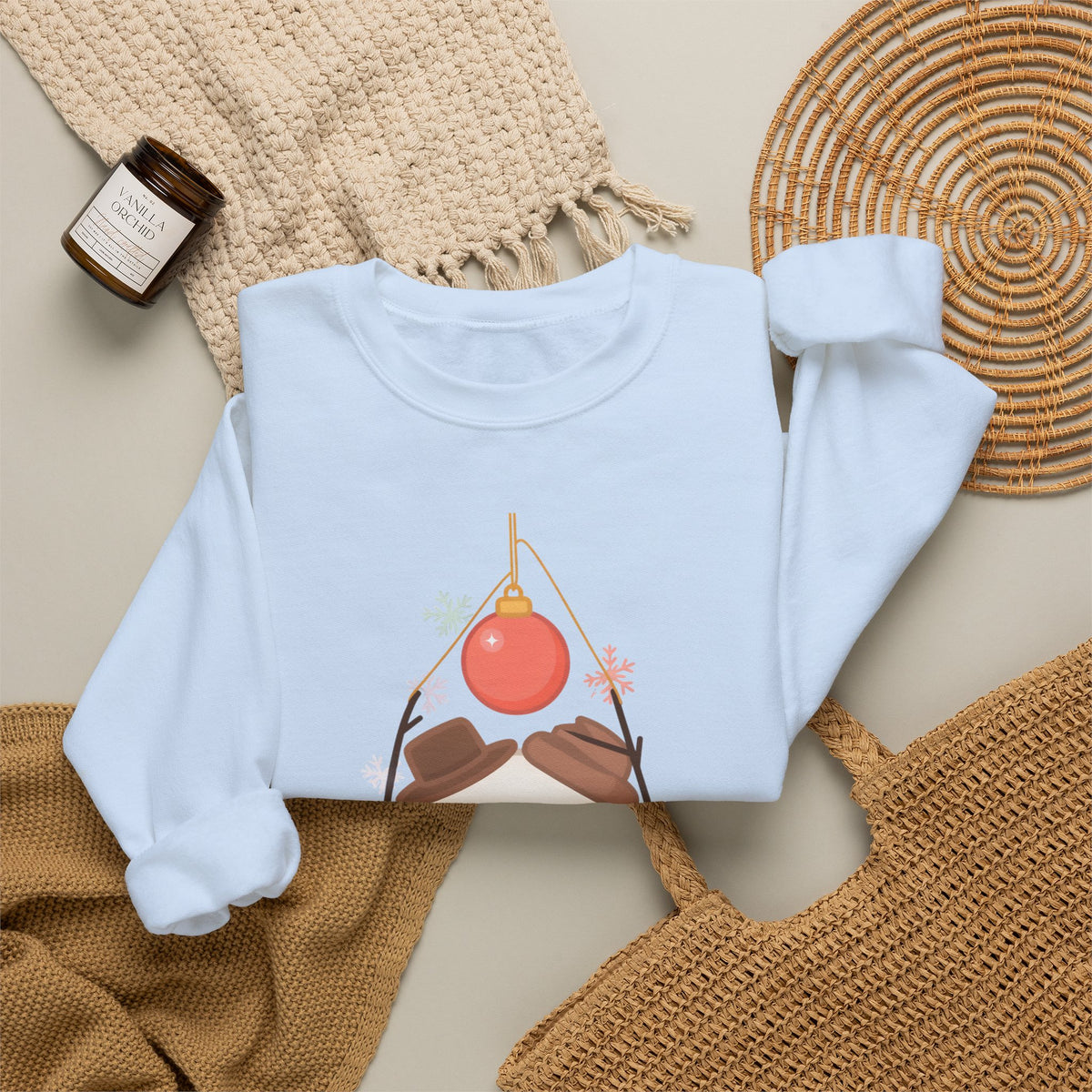 Cute Snowman Christmas Sweatshirt, Kawaii Holiday Crewneck