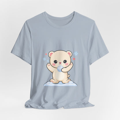 Kawaii Polar Bear Tee, Cute Snow Day Unisex Shirt