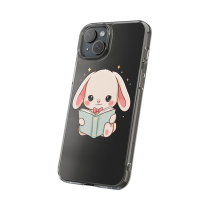 Kawaii Reading Bunny Clear Impact-Resistant Case