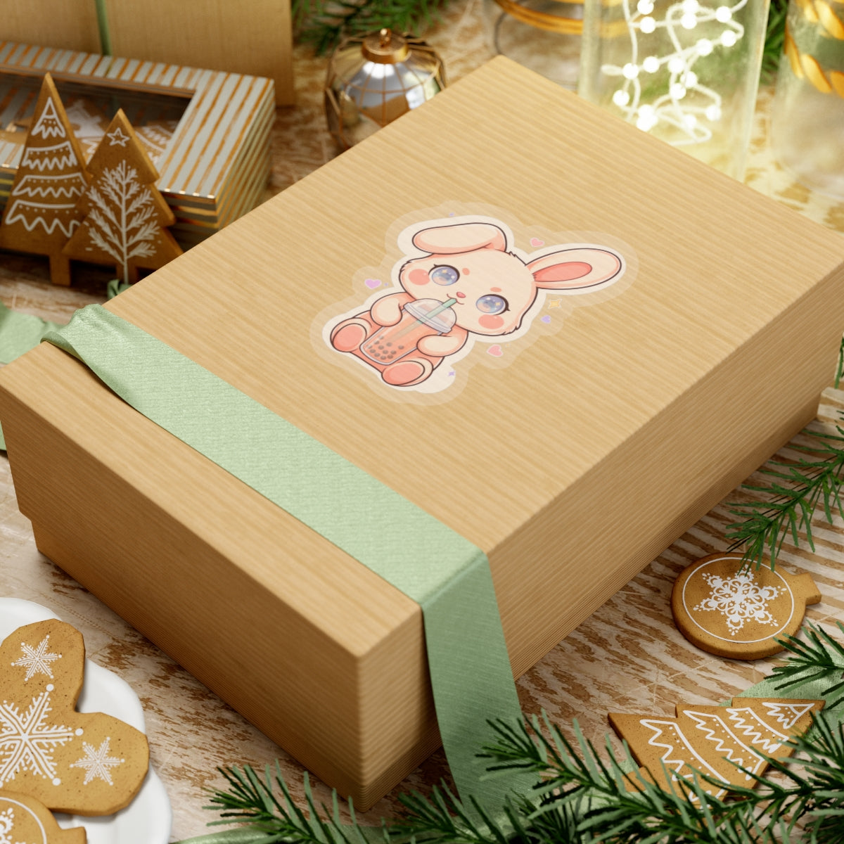 Kawaii Bunny Bubble Tea Sticker for Cute Gifts