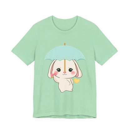 Kawaii Bunny T-Shirt, Cute Umbrella Rabbit Tee