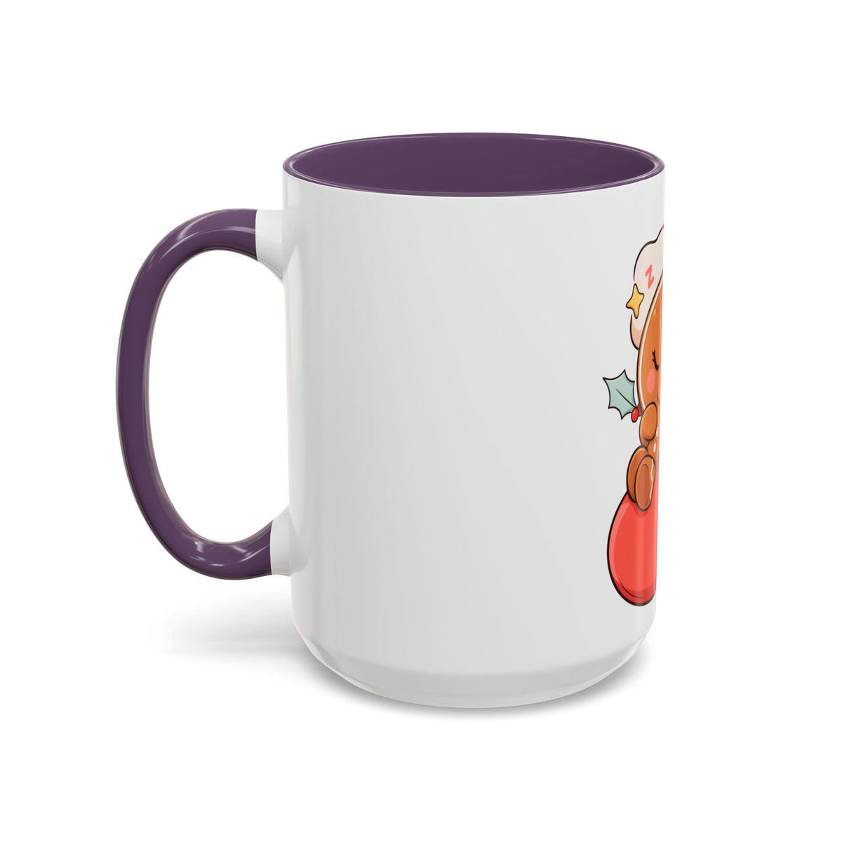 Christmas Gingerbread Mug: Sleepy Stocking Accent Coffee Mug