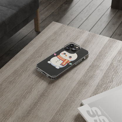 Kawaii Snowman Phone Case – Cute Christmas Clear Case