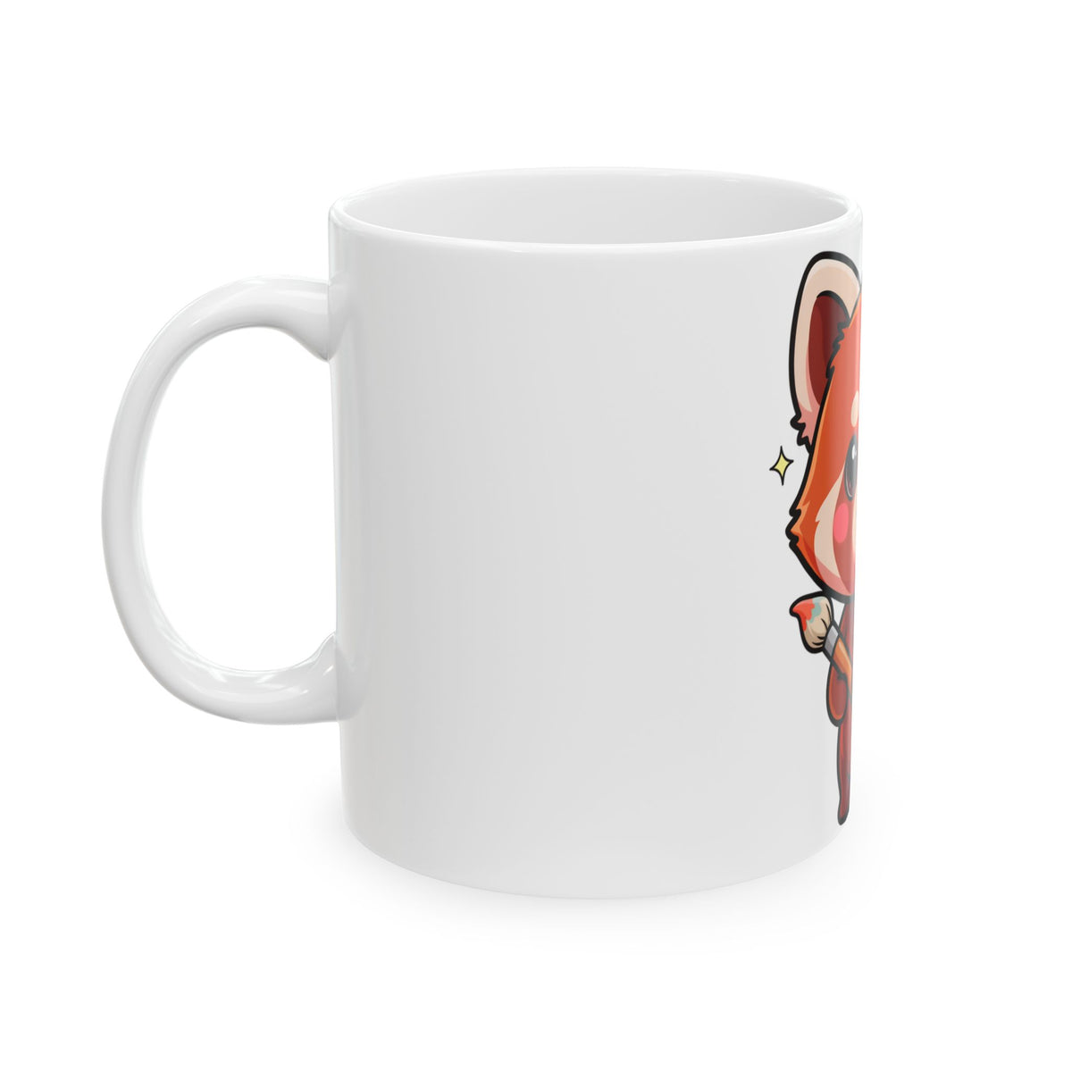Kawaii Red Panda Mug, Cute Artist Gift