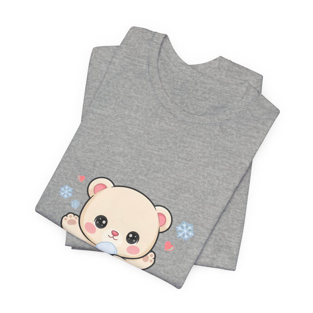 Kawaii Polar Bear Tee, Cute Snow Day Unisex Shirt