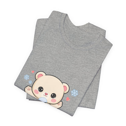 Kawaii Polar Bear Tee, Cute Snow Day Unisex Shirt