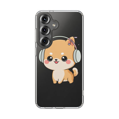 Kawaii Shiba Inu Phone Case – Music Lover Clear Case