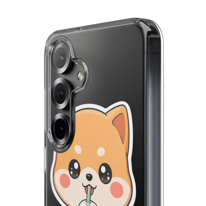 Kawaii Shiba Inu Phone Case for Bubble Tea Lovers