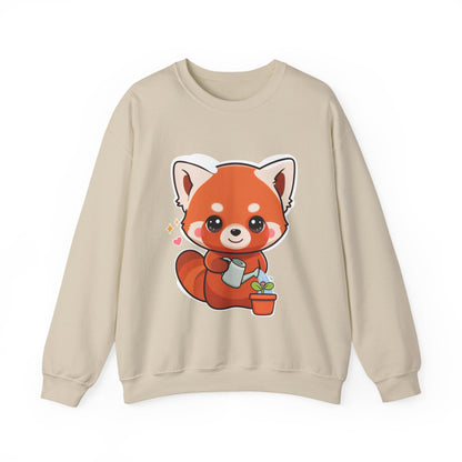 Kawaii Red Panda Sweatshirt, Cute Plant Lover Crewneck