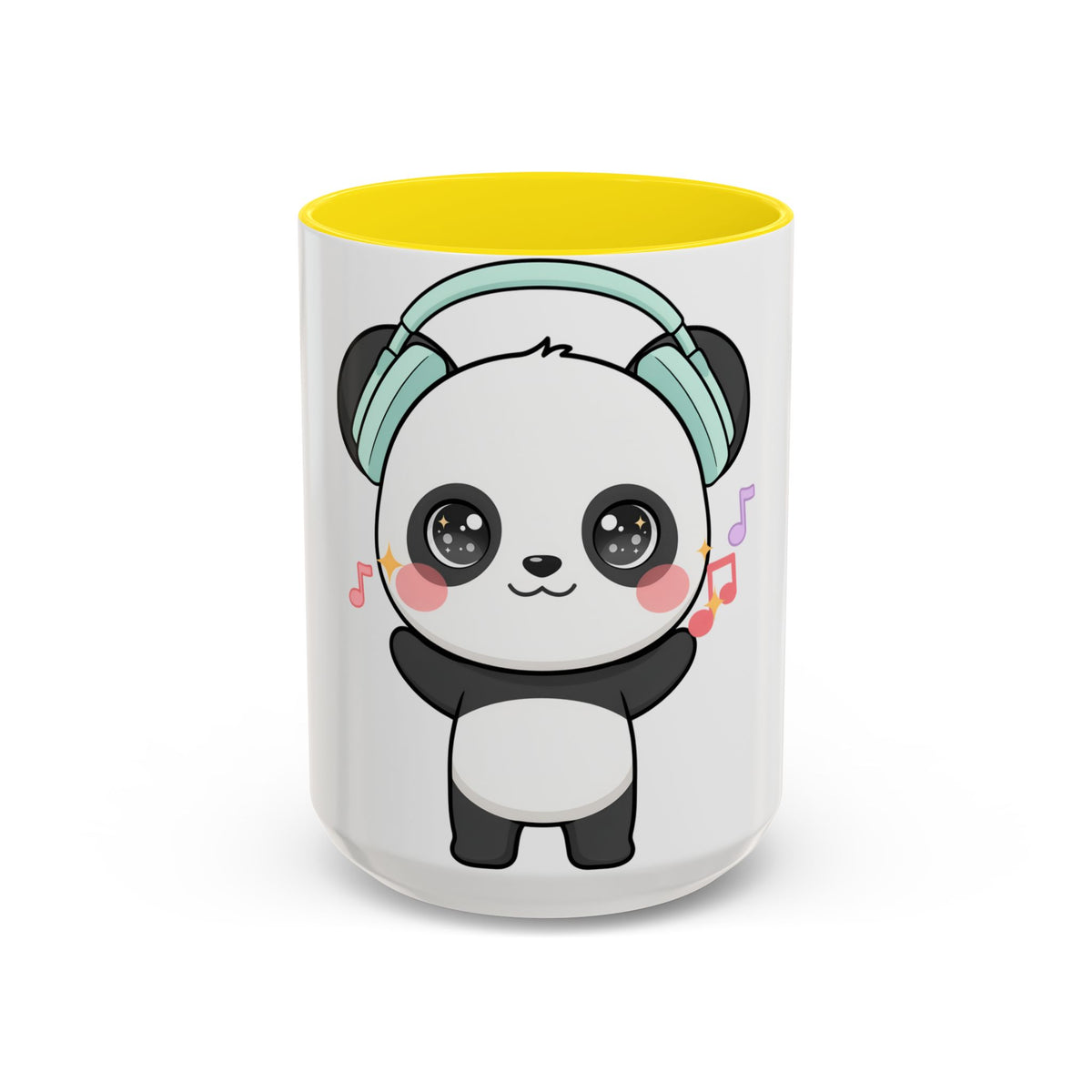 Kawaii Panda Music Mug, Colorful Accent Coffee Mug