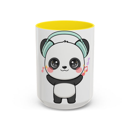Kawaii Panda Music Mug, Colorful Accent Coffee Mug