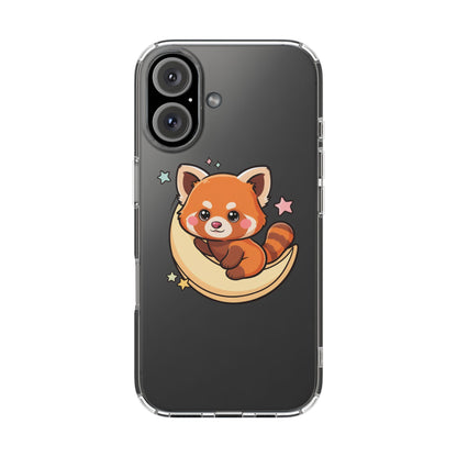 Red Panda Phone Case, Kawaii Moon Companion