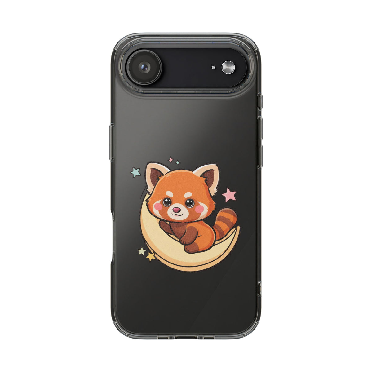Red Panda Phone Case, Kawaii Moon Companion