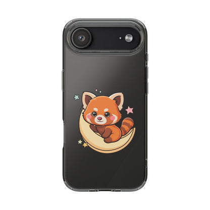 Red Panda Phone Case, Kawaii Moon Companion