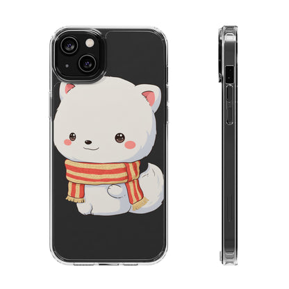 Kawaii Arctic Fox Phone Case, Cozy Christmas Scarf