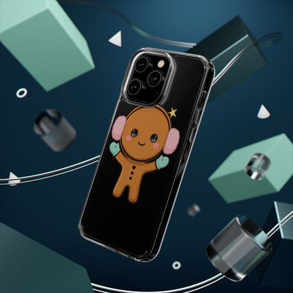 Kawaii Gingerbread Phone Case, Cute Winter Character