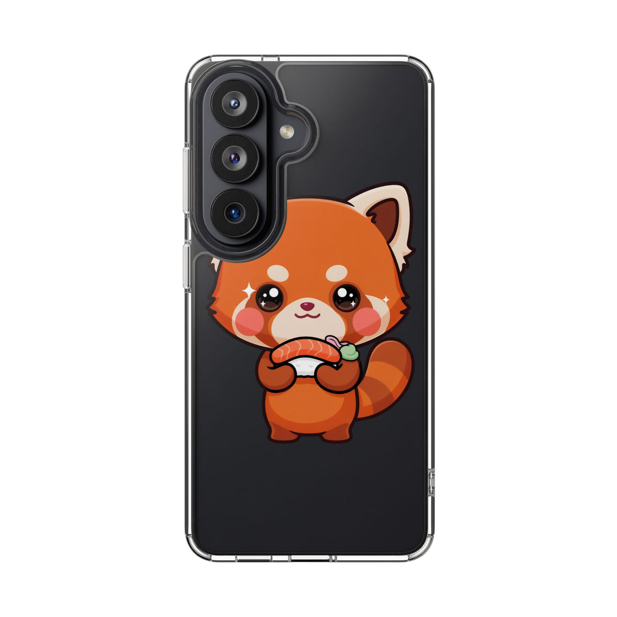 Red Panda Sushi Phone Case, Cute Kawaii Clear Case