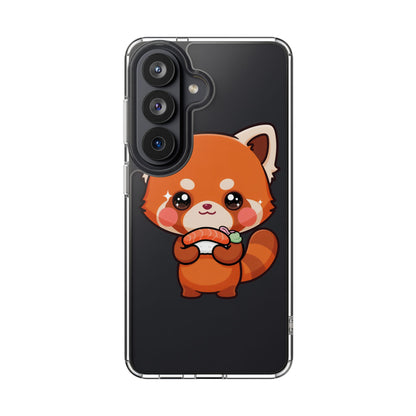 Red Panda Sushi Phone Case, Cute Kawaii Clear Case