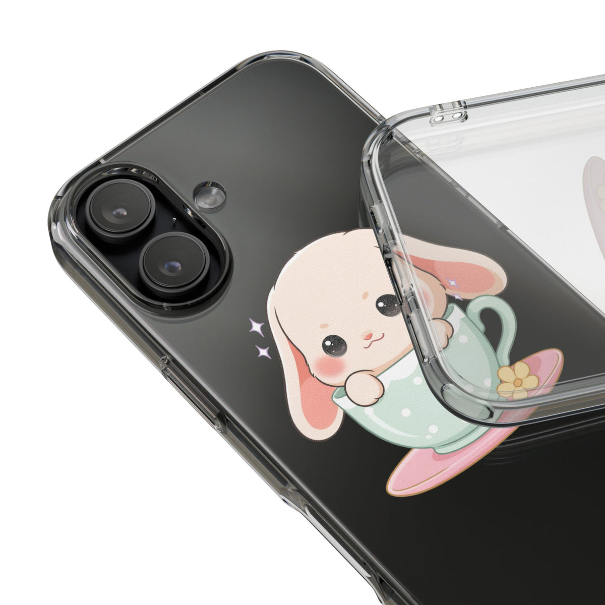 Kawaii Bunny Phone Case, Cute Teacup Rabbit