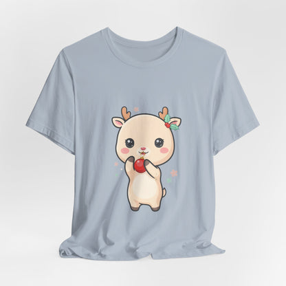 Kawaii Reindeer Christmas T-Shirt for Cute Holiday Style