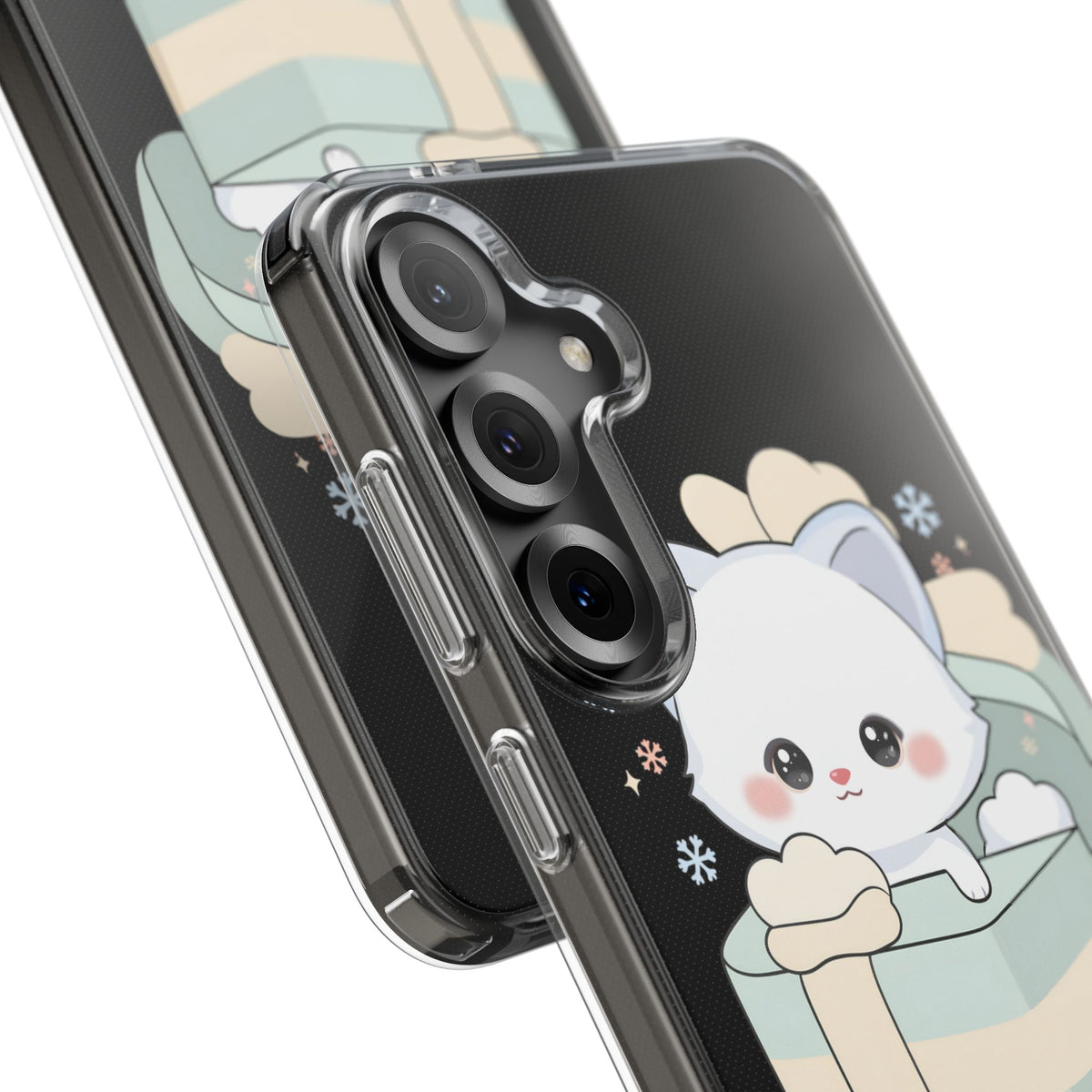 Kawaii Arctic Fox Clear Impact-Resistant Phone Case