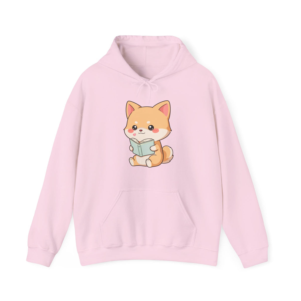 Kawaii Shiba Inu Reading Hoodie for Cozy Study Days
