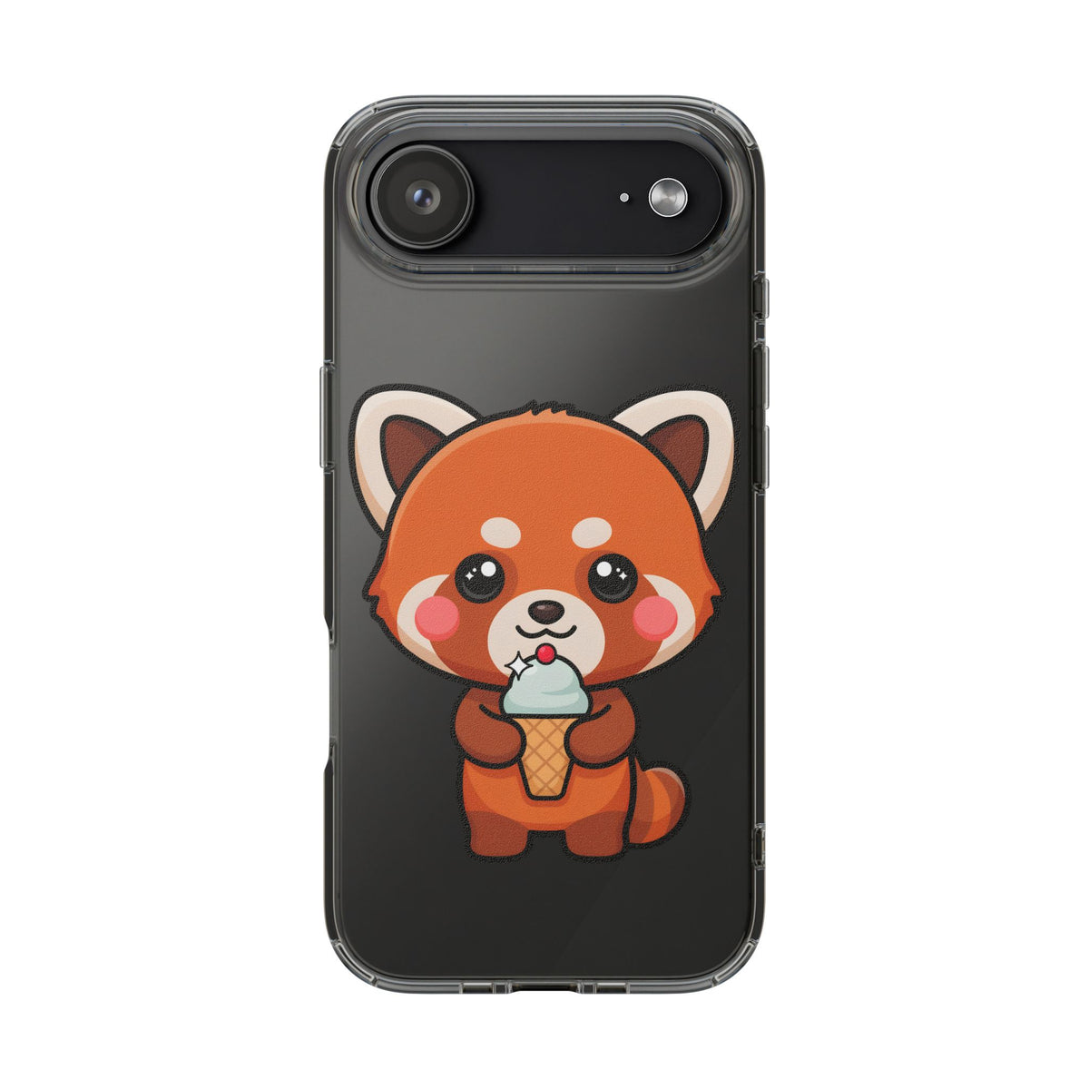 Kawaii Red Panda Phone Case with Ice Cream