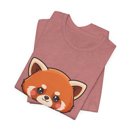 Kawaii Red Panda T-Shirt, Cozy Blanket Chibi Animal Tee