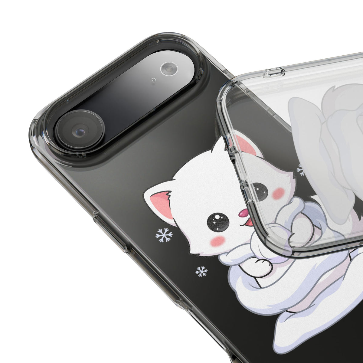 Kawaii Arctic Fox Phone Case, Cute Snow Day Gift