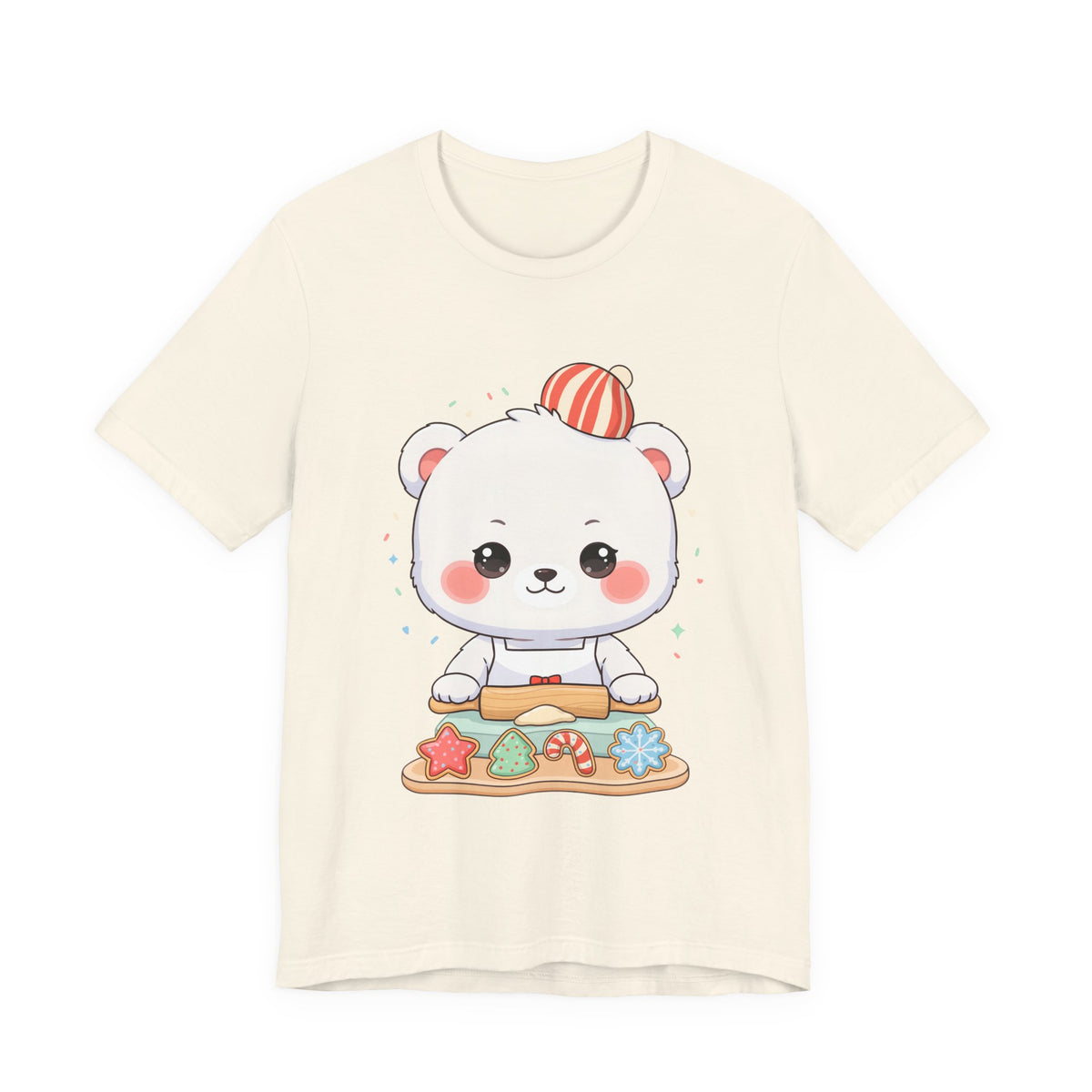 Christmas Cookie Baking Polar Bear Tee, Kawaii Holiday Shirt