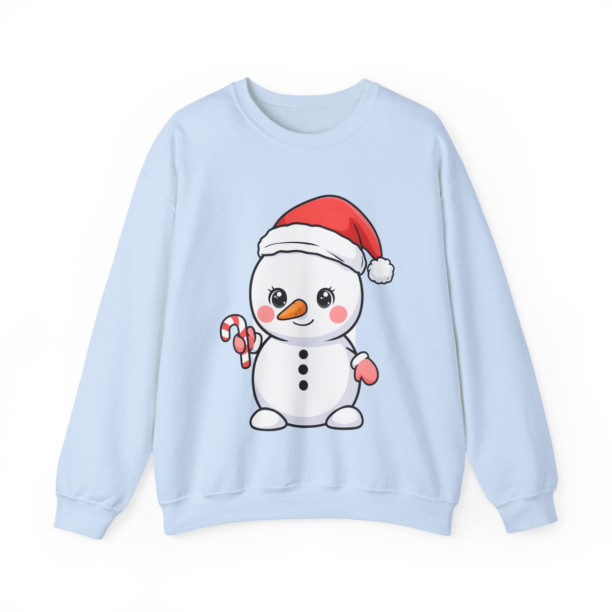 Kawaii Snowman Christmas Sweatshirt, Cute Holiday Gift