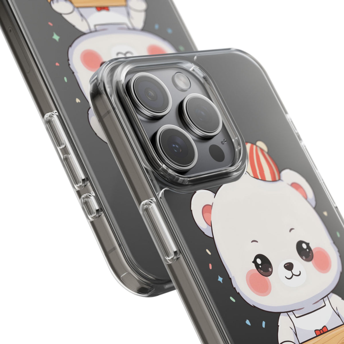 Christmas Bear Cookie Baking Clear Phone Case