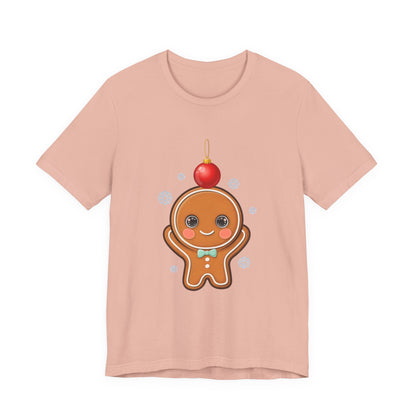 Kawaii Gingerbread Christmas Tee, Cute Holiday Unisex Shirt