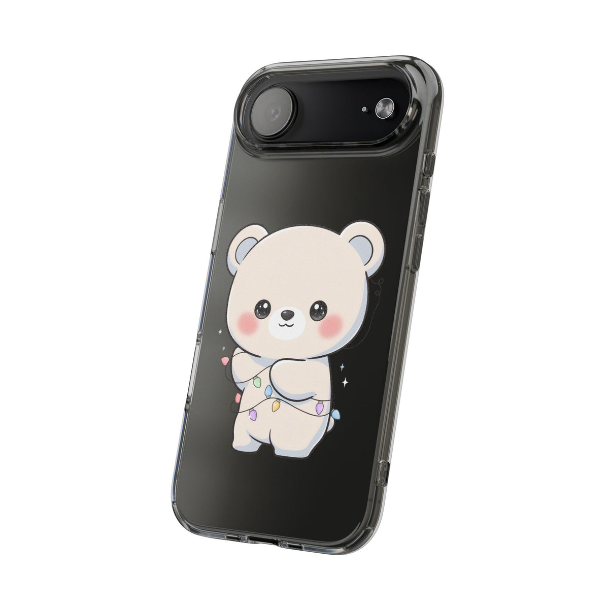 Kawaii Polar Bear Phone Case with Fairy Lights