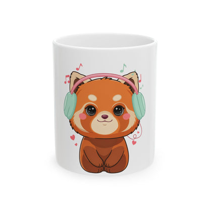 Kawaii Red Panda Mug for Music Lovers