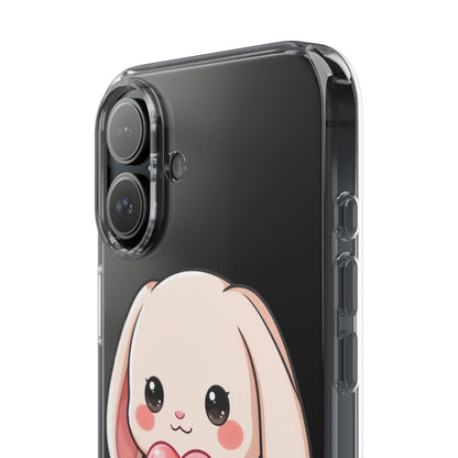Kawaii Bunny Clear Phone Case with Heart