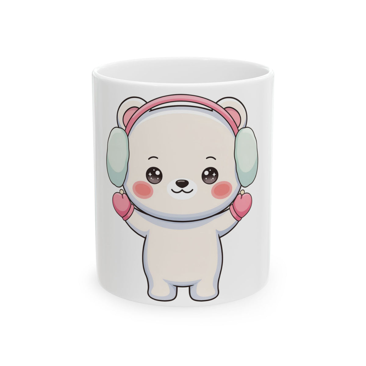 Kawaii Polar Bear Mug, Cute Winter Gift for Bear Lovers
