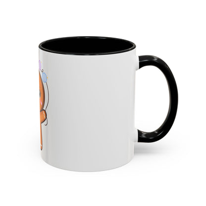 Gingerbread Man Accent Coffee Mug, Cute Kawaii Holiday Gift