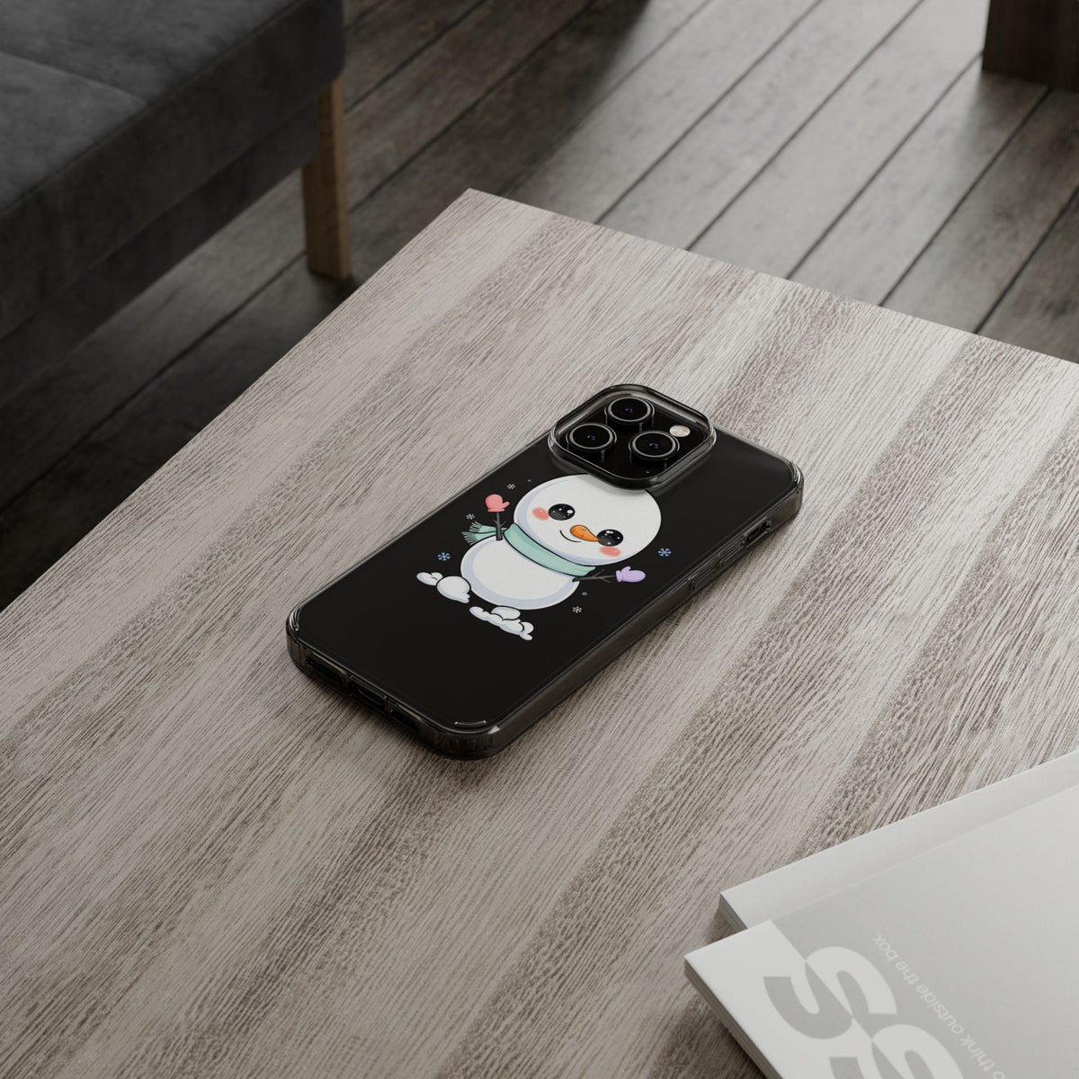 Kawaii Snowman Clear Impact-Resistant Case