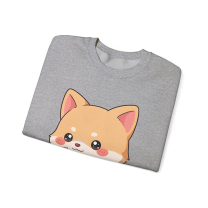 Reading Shiba Inu Sweatshirt, Cute Kawaii Book Lover Gift