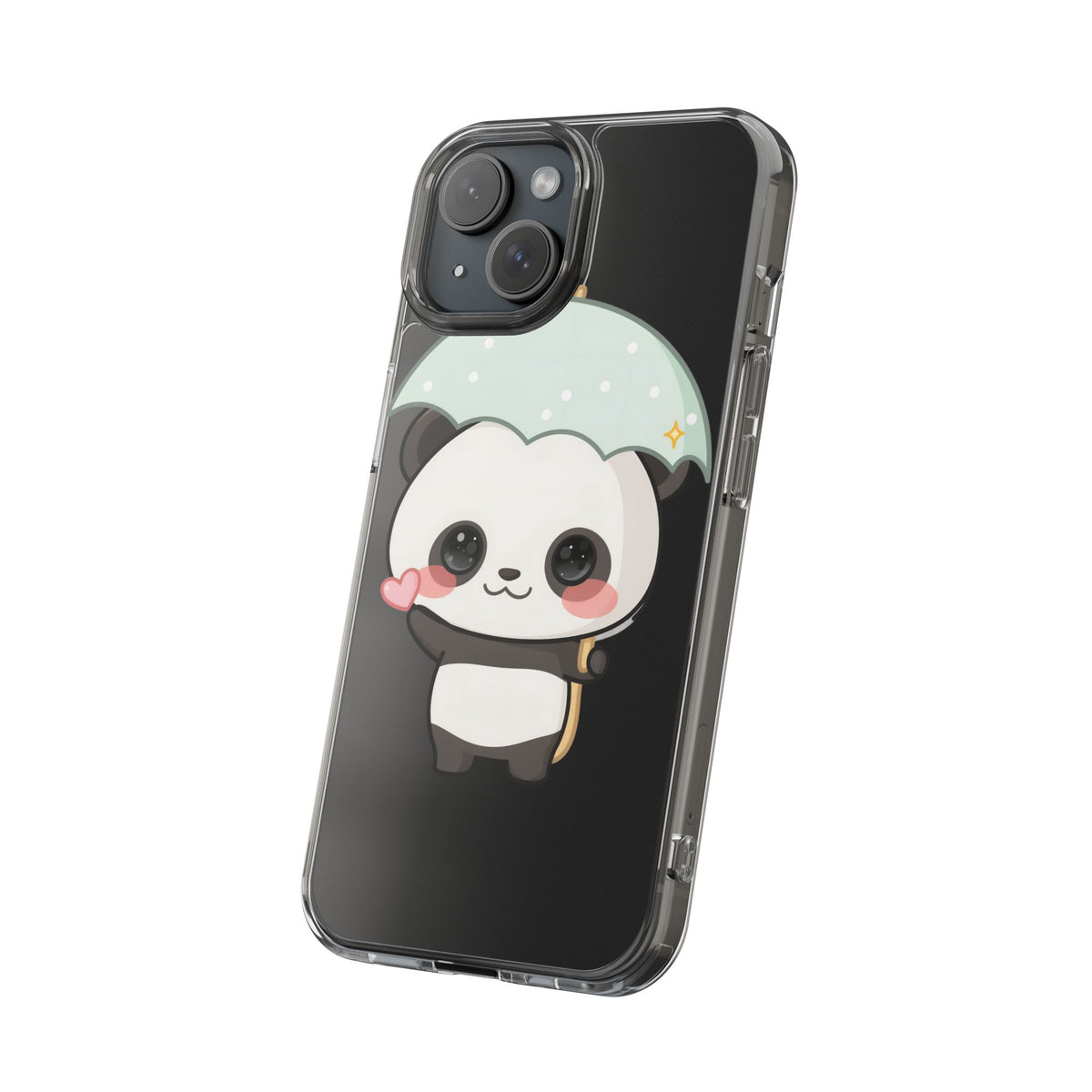 Kawaii Panda Clear Impact-Resistant Phone Case