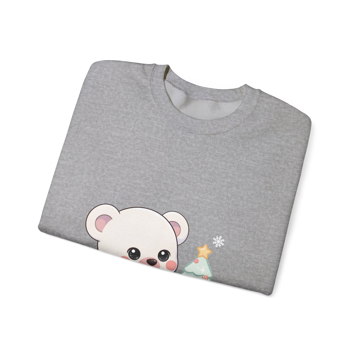 Kawaii Polar Bear Christmas Sweatshirt for Cozy Tree Trimming