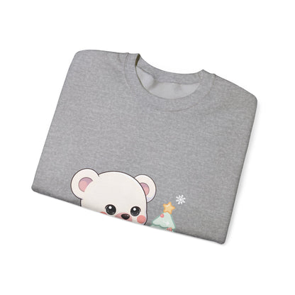 Kawaii Polar Bear Christmas Sweatshirt for Cozy Tree Trimming