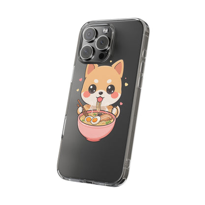 Kawaii Shiba Inu Ramen Clear Impact-Resistant Case