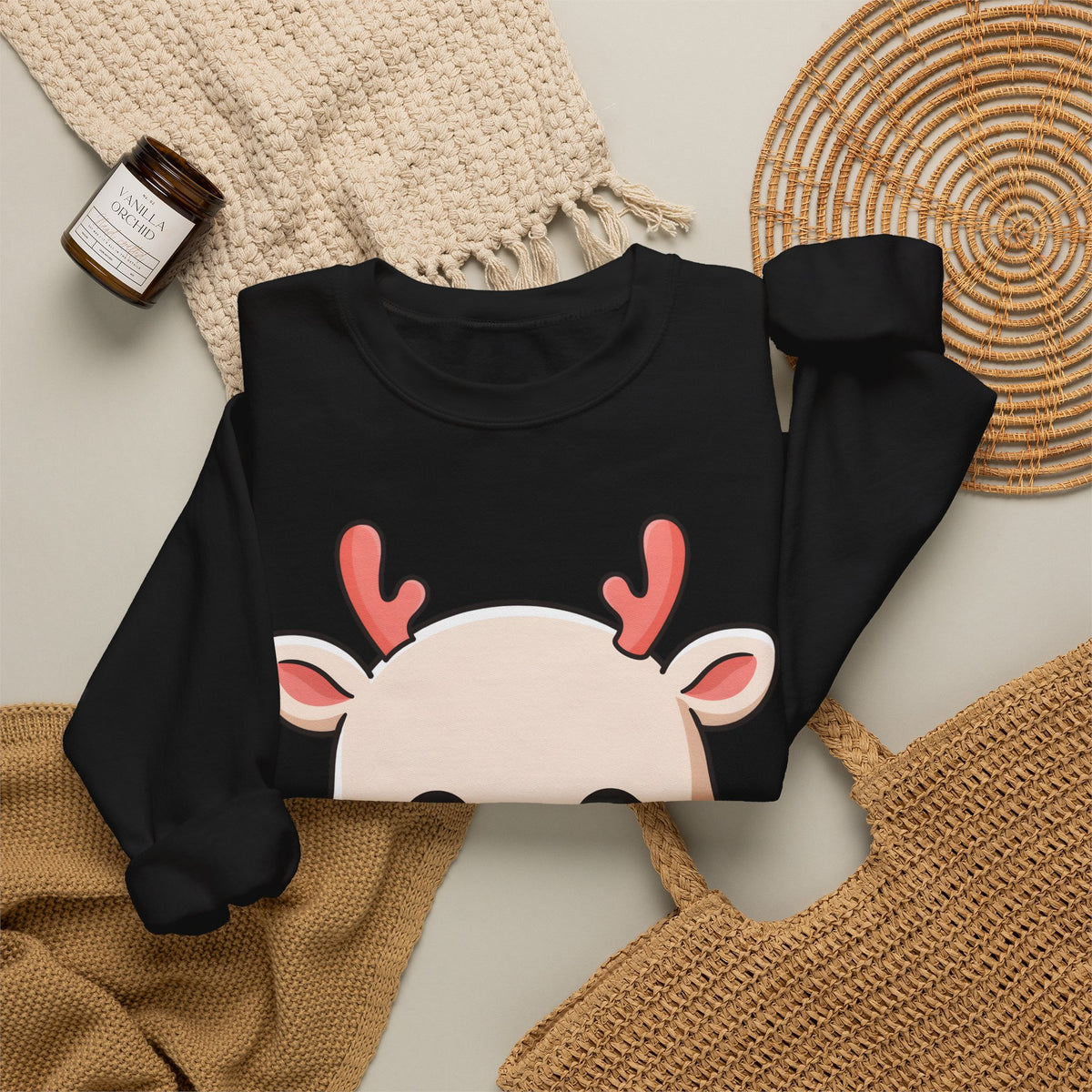 Kawaii Christmas Reindeer Sweatshirt for Holiday Fans